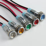 Maxbell 5pcs 6mm LED Metal Indicator Light Waterproof Signal Pilot Dash Lamp 6V