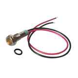 Maxbell 2Pcs 6mm LED Metal Indicator Light Waterproof Signal Pilot Dash Lamp 6V