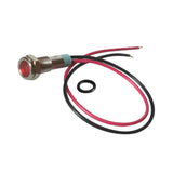 Maxbell 2pcs 6mm 12V Signal Power Supply LED Metal Indicator Lamp Pre-Wired Blue+Red