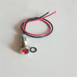 Maxbell 2pcs 6mm 12V Signal Power Supply LED Metal Indicator Lamp Pre-Wired Blue+Red