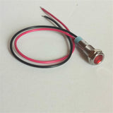 Maxbell 2pcs 6mm 12V Signal Power Supply LED Metal Indicator Lamp Pre-Wired Blue+Red