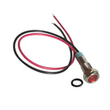 Maxbell 2pcs 6mm 12V Signal Power Supply LED Metal Indicator Lamp Pre-Wired Blue+Red