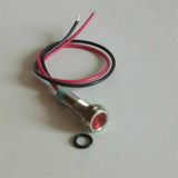 Maxbell 2pcs 6mm 12V Signal Power Supply LED Metal Indicator Lamp Pre-Wired Blue+Red