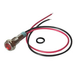 Maxbell 2pcs 6mm 12V Signal Power Supply LED Metal Indicator Lamp Pre-Wired Blue+Red