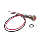 Maxbell 2pcs 6mm 12V Signal Power Supply LED Metal Indicator Lamp Pre-Wired Blue+Red