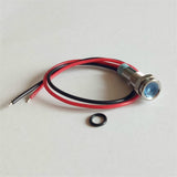 Maxbell 2pcs 6mm 12V Signal Power Supply LED Metal Indicator Lamp Pre-Wired Blue+Red
