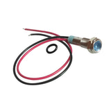 Maxbell 2pcs 6mm 12V Signal Power Supply LED Metal Indicator Lamp Pre-Wired Blue+Red