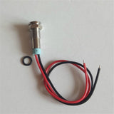Maxbell 2pcs 6mm 12V Signal Power Supply LED Metal Indicator Lamp Pre-Wired Blue+Red