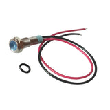 Maxbell 2pcs 6mm 12V Signal Power Supply LED Metal Indicator Lamp Pre-Wired Blue+Red