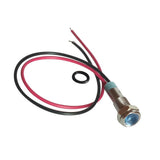 Maxbell 2pcs 6mm 12V Signal Power Supply LED Metal Indicator Lamp Pre-Wired Blue+Red
