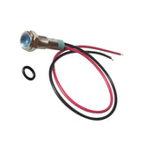 Maxbell 2pcs 6mm 12V Signal Power Supply LED Metal Indicator Lamp Pre-Wired Blue+Red
