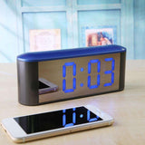 Maxbell LED Mirror Alarm Clock Night Light Digital Clock Snooze Blue+Blue - Aladdin Shoppers