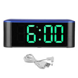 Maxbell LED Mirror Alarm Clock Night Light Digital Clock Snooze Blue+Green - Aladdin Shoppers