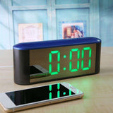 Maxbell LED Mirror Alarm Clock Night Light Digital Clock Snooze Blue+Green - Aladdin Shoppers