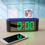 Maxbell LED Mirror Alarm Clock Night Light Digital Clock Snooze Blue+Green - Aladdin Shoppers