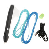 Maxbell 3D Printing Drawing Pen Crafts Modeling PLA/PCL Filament LED Display Black - Aladdin Shoppers