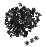 New 12x12x7mm Micro Momentary Tactile Push Button Switch 4-pin Pack Of 100 - Black