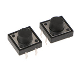 New 12x12x7mm Micro Momentary Tactile Push Button Switch 4-pin Pack Of 100 - Black