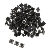 New 12x12x7mm Micro Momentary Tactile Push Button Switch 4-pin Pack Of 100 - Black