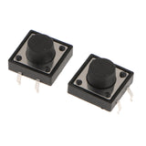 New 12x12x7mm Micro Momentary Tactile Push Button Switch 4-pin Pack Of 100 - Black