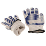 Maxbell 1 Pair of Double Layer Thickened Cotton High Temperature ResistantGloves BBQ