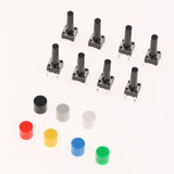 Maxbell Maxbell 150pcs Momentary Tactile Push Button Micro Switch Miniature 7-Color 6x6x16