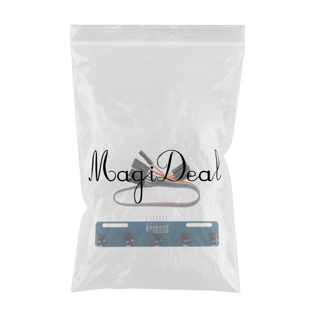 Maxbell Maxbell TCRT5000 Infrared Line 5-way Track Follower Sensor Obstacle Avoidance Module with DuPont line