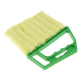 Maxbell Venetian Blind Shutter Brush Window Air Conditioner Duster Dirt Cleaner  Green Handle + Yellow Brush