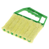 Maxbell Venetian Blind Shutter Brush Window Air Conditioner Duster Dirt Cleaner  Green Handle + Yellow Brush