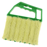 Maxbell Venetian Blind Shutter Brush Window Air Conditioner Duster Dirt Cleaner  Green Handle + Yellow Brush