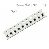 Maxbell 100Pcs SMD0805 104 SMD Chip Resistors 100K Ohm 1/8W 1%