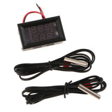 Maxbell DC 4-28V Dual Display Digital Thermometer NTC Metal Probe Red Blue Display