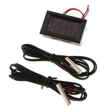 Maxbell DC 4-28V Dual Display Digital Thermometer NTC Metal Probe Red Blue Display