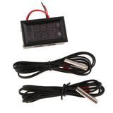 Maxbell DC 4-28V Dual Display Digital Thermometer NTC Metal Probe Red Blue Display