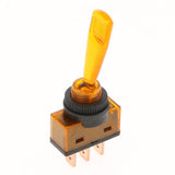 Maxbell 12VDC 20A Car Boat Marine Two Position ON/OFF SPST 0.47inch Mount Illuminated Flick Toggle Switch Color Yellow - Aladdin Shoppers