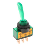Maxbell 12VDC 20A Car Boat Marine Two Position ON/OFF SPST 0.47inch Mount Illuminated Flick Toggle Switch Color Green - Aladdin Shoppers