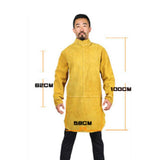 Maxbell Maxbell Leather Welding Jackets 100CM Length Long Welding Apron, Flame Resistant Welder Clothes Coat with Sleeves, Wear-resistant Anti-scald Welding Cape