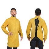 Maxbell Maxbell Leather Welding Jackets 100CM Length Long Welding Apron, Flame Resistant Welder Clothes Coat with Sleeves, Wear-resistant Anti-scald Welding Cape