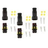 Maxbell 3 Kit 2 Pin Way 16 AWG Waterproof Connector Wire 1.5mm Series Terminal Connector Black - Aladdin Shoppers