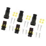 Maxbell 3 Kit 2 Pin Way 16 AWG Waterproof Connector Wire 1.5mm Series Terminal Connector Black - Aladdin Shoppers