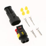 Maxbell 3 Kit 2 Pin Way 16 AWG Waterproof Connector Wire 1.5mm Series Terminal Connector Black - Aladdin Shoppers