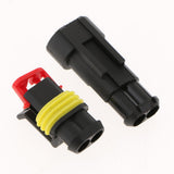 Maxbell 3 Kit 2 Pin Way 16 AWG Waterproof Connector Wire 1.5mm Series Terminal Connector Black - Aladdin Shoppers