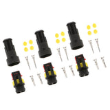 Maxbell 3 Kit 2 Pin Way 16 AWG Waterproof Connector Wire 1.5mm Series Terminal Connector Black - Aladdin Shoppers