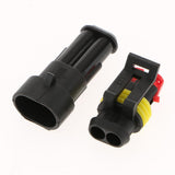 Maxbell 3 Kit 2 Pin Way 16 AWG Waterproof Connector Wire 1.5mm Series Terminal Connector Black - Aladdin Shoppers