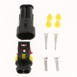 Maxbell 3 Kit 2 Pin Way 16 AWG Waterproof Connector Wire 1.5mm Series Terminal Connector Black - Aladdin Shoppers