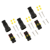 Maxbell 3 Kit 2 Pin Way 16 AWG Waterproof Connector Wire 1.5mm Series Terminal Connector Black - Aladdin Shoppers