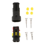 Maxbell 3 Kit 2 Pin Way 16 AWG Waterproof Connector Wire 1.5mm Series Terminal Connector Black - Aladdin Shoppers