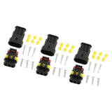 Maxbell 3 Kit 3Pin Way 16 AWG Waterproof Connector Wire 1.5mm Series Terminal Connector Black - Aladdin Shoppers