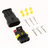 Maxbell 3 Kit 3Pin Way 16 AWG Waterproof Connector Wire 1.5mm Series Terminal Connector Black - Aladdin Shoppers
