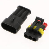 Maxbell 3 Kit 3Pin Way 16 AWG Waterproof Connector Wire 1.5mm Series Terminal Connector Black - Aladdin Shoppers